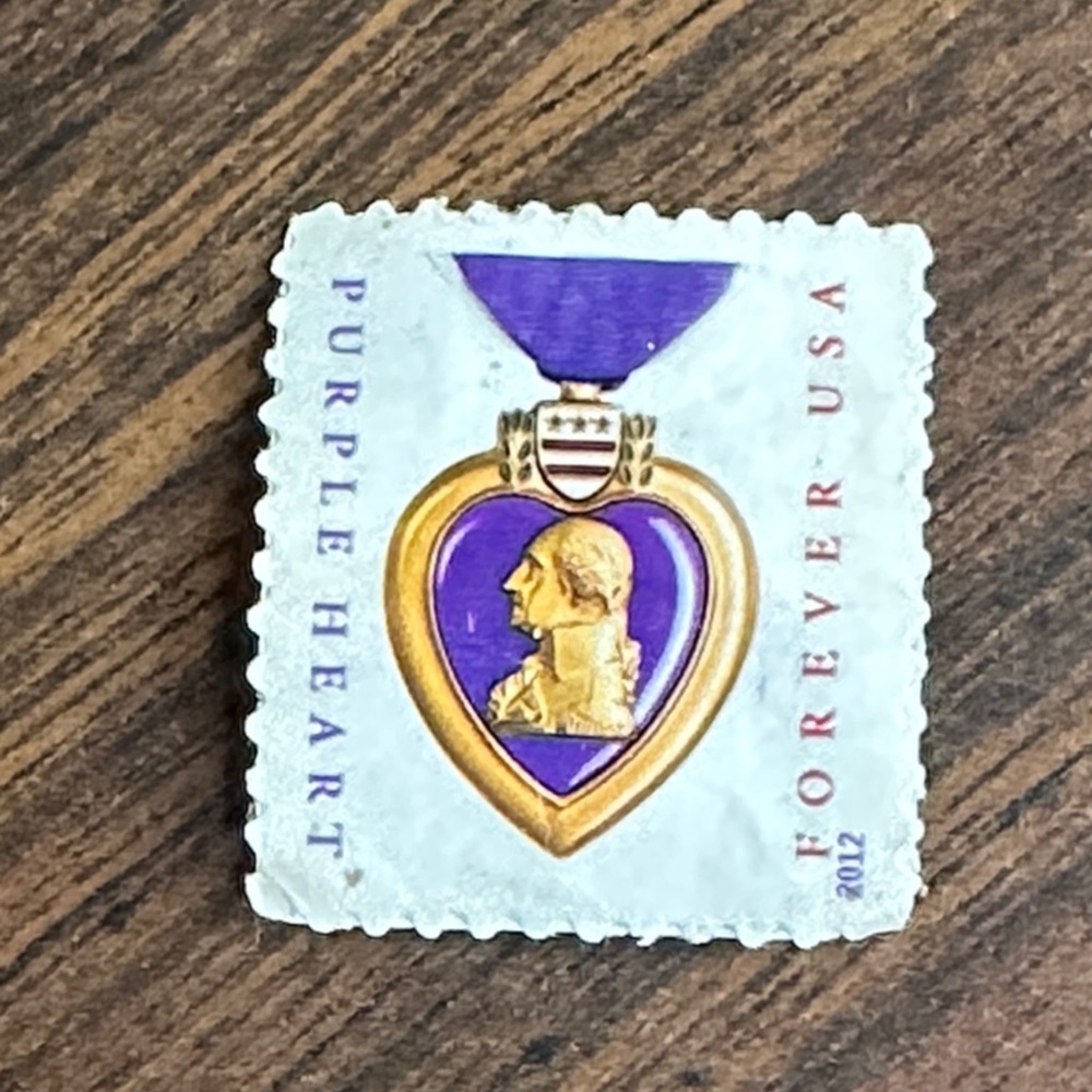 Purple Heart stamp from 2012. This is a great remembrance item.
